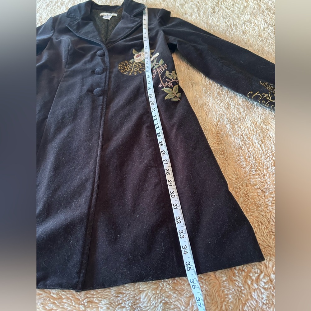 CAbi Black Velvet Embroidered Coat - Picture 6 of 10